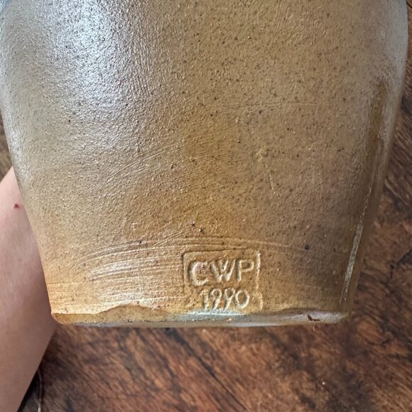 Large Stoneware Art Pottery Pitcher stamped Crown Works Pottery made in London - Picture 5 of 7